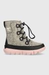 Дитячі шкіряні зимові черевики Sorel YOUTH SOREL EXPLORER колір сірий YOUTH SOREL EXPLORER LAC Дитячі шкіряні зимові черевики Sorel YOUTH SOREL EXPLORER колір сірий YOUTH SOREL EXPLORER LAC