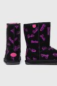 Дитячі замшеві чоботи Emu Australia Barbie? Wallaby Print Lo колір чорний