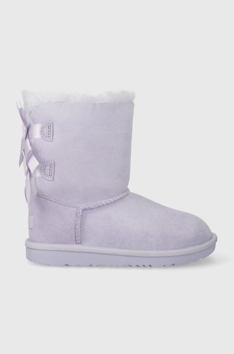 Дитячі замшеві чоботи UGG K BAILEY BOW II колір фіолетовий Дитячі замшеві чоботи UGG K BAILEY BOW II колір фіолетовий