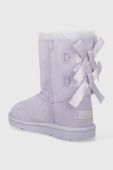 Дитячі замшеві чоботи UGG K BAILEY BOW II колір фіолетовий Дитячі замшеві чоботи UGG K BAILEY BOW II колір фіолетовий