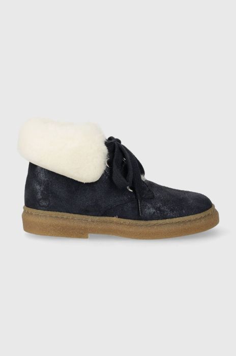 Дитячі замшеві зимові черевики Pom D'api TRIX FUR G колір синій (3689884) Дитячі замшеві зимові черевики Pom D'api TRIX FUR G колір синій (3689884)