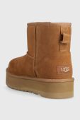 Дитячі замшеві чоботи UGG CLASSIC MINI PLATFORM колір бежевий Дитячі замшеві чоботи UGG CLASSIC MINI PLATFORM колір бежевий