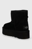 Дитячі замшеві чоботи UGG CLASSIC MINI PLATFORM колір чорний Дитячі замшеві чоботи UGG CLASSIC MINI PLATFORM колір чорний