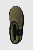 Дитячі замшеві чоботи UGG KIDS CLASSIC MINI ZIPPER TAPE L колір зелений
