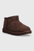 Дитячі замшеві чоботи UGG KIDS CLASSIC ULTRA MINI колір коричневий Дитячі замшеві чоботи UGG KIDS CLASSIC ULTRA MINI колір коричневий