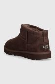 Дитячі замшеві чоботи UGG KIDS CLASSIC ULTRA MINI колір коричневий Дитячі замшеві чоботи UGG KIDS CLASSIC ULTRA MINI колір коричневий