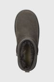 Дитячі замшеві чоботи UGG KIDS CLASSIC ULTRA MINI колір сірий