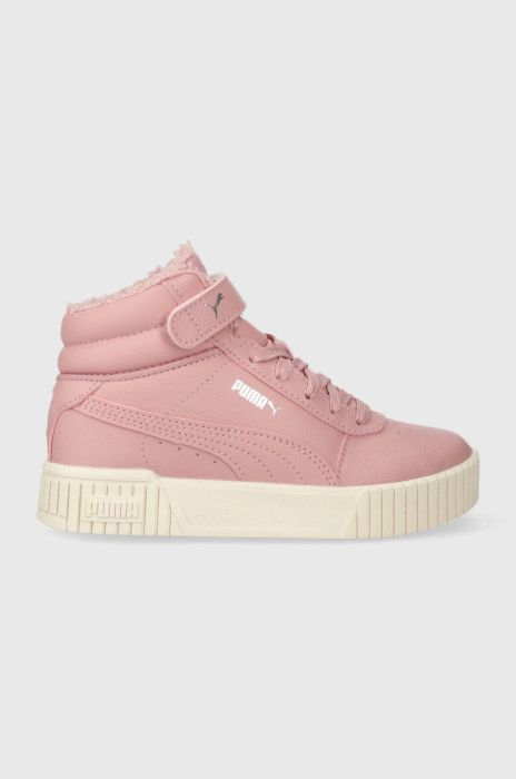 Дитячі кросівки Puma Carina 2.0 Mid WTR PS колір рожевий Дитячі кросівки Puma Carina 2.0 Mid WTR PS колір рожевий