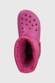 Дитячі чоботи Crocs Classic Lined Neo Puff колір рожевий Дитячі чоботи Crocs Classic Lined Neo Puff колір рожевий