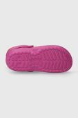 Дитячі чоботи Crocs Classic Lined Neo Puff колір рожевий Дитячі чоботи Crocs Classic Lined Neo Puff колір рожевий