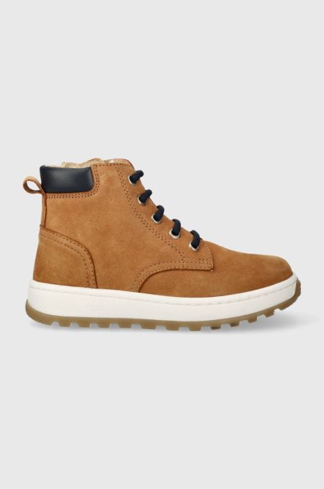 Дитячі шкіряні туфлі Pom D'api FLOW BOOTS колір коричневий Дитячі шкіряні туфлі Pom D'api FLOW BOOTS колір коричневий