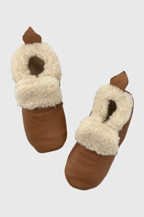 Дитячі шкіряні тапочки Shoo Pom колір коричневий Дитячі шкіряні тапочки Shoo Pom колір коричневий