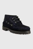 Замшеві туфлі Tommy Hilfiger TH BOAT BOOT CLASSIC чоловічі колір синій FM0FM04684 Замшеві туфлі Tommy Hilfiger TH BOAT BOOT CLASSIC чоловічі колір синій FM0FM04684