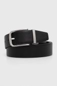 Шкіряний ремінь зі змінними клямрами BOSS колір чорний (3486366)