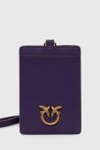 Шкіряний чохол на банківські карти Pinko колір фіолетовий (3430434)
