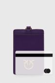Шкіряний чохол на банківські карти Pinko колір фіолетовий (3430434)