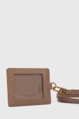 Шкіряний чохол на банківські карти Pinko колір коричневий