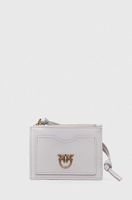 Шкіряний гаманець Pinko жіночий колір сірий (3430440)