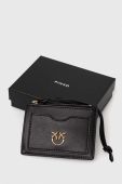 Шкіряний гаманець Pinko жіночий колір чорний (3430439)