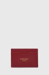 Шкіряний чохол на банківські карти Twinset колір бордовий