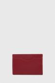 Шкіряний чохол на банківські карти Twinset колір бордовий