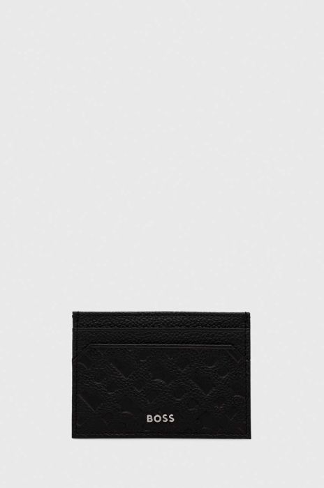 Шкіряний чохол на банківські карти BOSS колір чорний (3482418) Шкіряний чохол на банківські карти BOSS колір чорний (3482418)