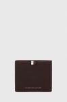 Шкіряний гаманець Tommy Hilfiger чоловічий колір коричневий (3425397)