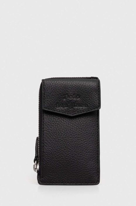 Шкіряний чохол Polo Ralph Lauren колір чорний Шкіряний чохол Polo Ralph Lauren колір чорний