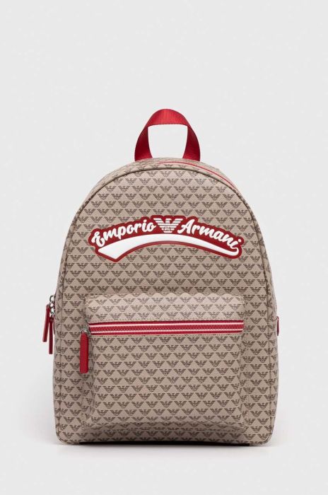 Дитячий рюкзак Emporio Armani колір бежевий великий візерунок