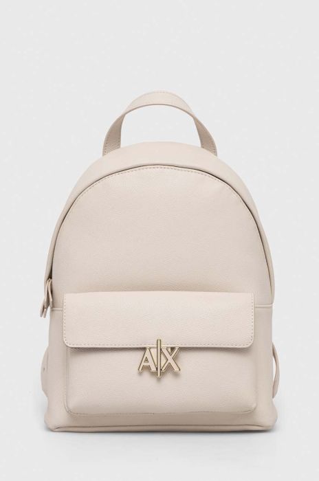 Рюкзак Armani Exchange жіночий малий однотонний колір бежевий Рюкзак Armani Exchange жіночий малий однотонний колір бежевий