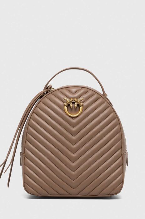 Шкіряний рюкзак Pinko Answear Exclusive жіночий колір коричневий малий однотонний Шкіряний рюкзак Pinko Answear Exclusive жіночий колір коричневий малий однотонний
