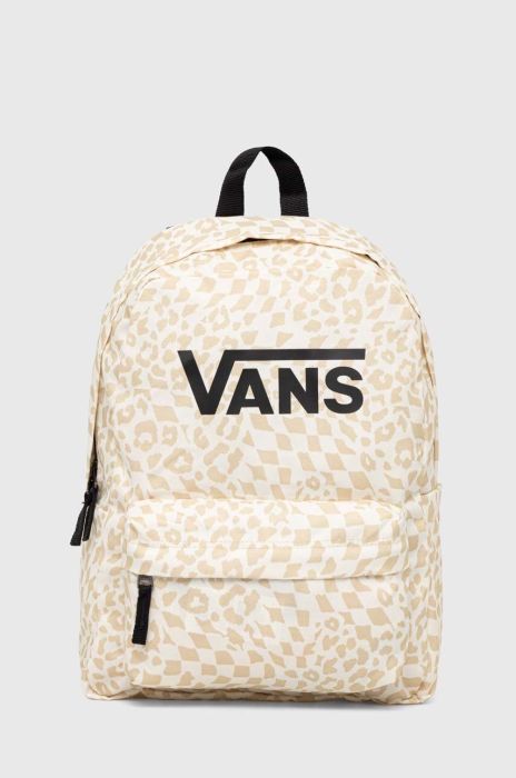 Дитячий рюкзак Vans VN000AHWBSM1 GIRLS REALM H20 BACKPAC колір бежевий великий візерунок Дитячий рюкзак Vans VN000AHWBSM1 GIRLS REALM H20 BACKPAC колір бежевий великий візерунок