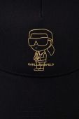 Кепка Karl Lagerfeld колір чорний з аплікацією (3630013)