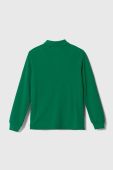 Дитячий бавовняний лонгслів United Colors of Benetton колір зелений однотонний (3463051) Дитячий бавовняний лонгслів United Colors of Benetton колір зелений однотонний (3463051)