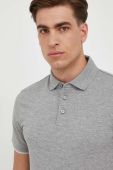 Поло BOSS чоловічий колір сірий меланж