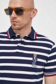 Бавовняне поло Polo Ralph Lauren колір синій візерунок (3260008)