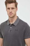 Бавовняне поло Pepe Jeans Oliver колір сірий однотонне
