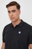 Бавовняне поло North Sails колір чорний однотонний Бавовняне поло North Sails колір чорний однотонний