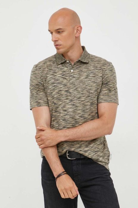 Бавовняне поло Marc O'Polo колір зелений візерунок Бавовняне поло Marc O'Polo колір зелений візерунок