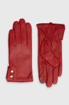 Шкіряні рукавички Lauren Ralph Lauren жіночі колір червоний