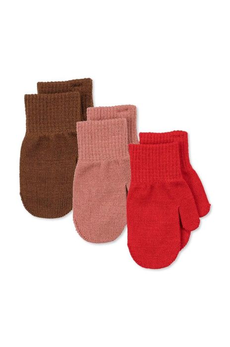 Дитячі рукавички Konges Sl?jd 3-pack колір рожевий Дитячі рукавички Konges Sl?jd 3-pack колір рожевий