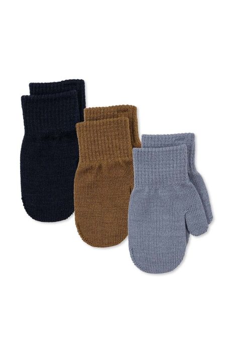 Дитячі рукавички Konges Sl?jd 3-pack колір блакитний