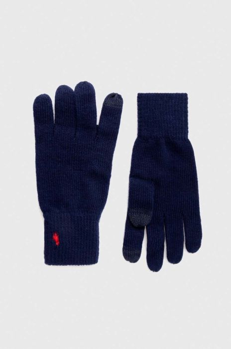 Рукавички з домішкою вовни Polo Ralph Lauren колір синій Рукавички з домішкою вовни Polo Ralph Lauren колір синій