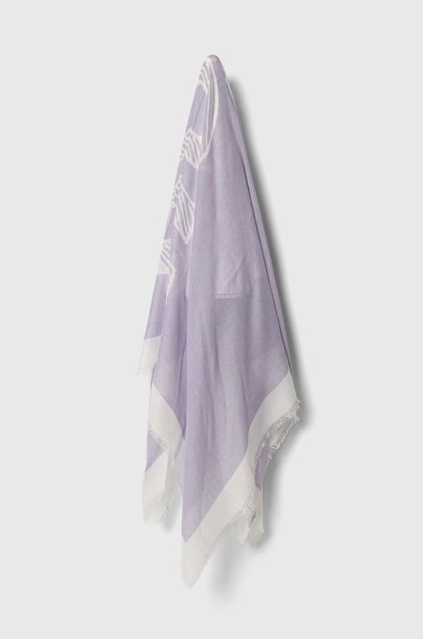 Хустка з домішкою вовни HUGO колір зелений візерунок Хустка з домішкою вовни HUGO колір зелений візерунок