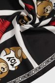 Шовкова хустка на шию Moschino колір чорний візерунок (3404224)