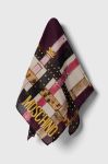 Шовкова хустка на шию Moschino колір фіолетовий візерунок
