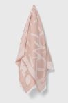 Хустка з домішкою вовни Twinset колір рожевий візерунок