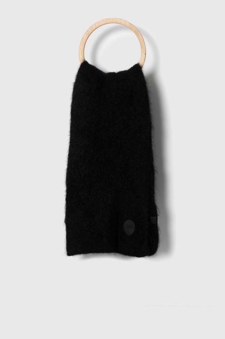 Вовняний шарф MMC STUDIO колір чорний однотонний Вовняний шарф MMC STUDIO колір чорний однотонний