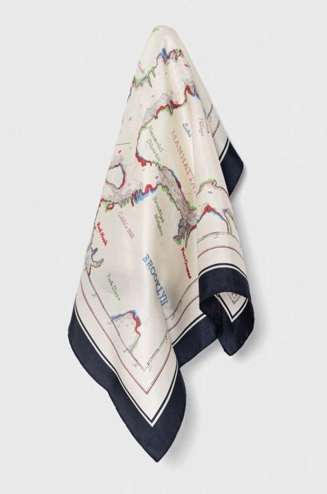 Шовкова хустка на шию Tommy Hilfiger колір синій візерунок (3474371) Шовкова хустка на шию Tommy Hilfiger колір синій візерунок (3474371)