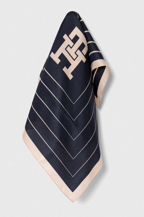 Шовкова хустка на шию Tommy Hilfiger колір синій візерунок (3474377) Шовкова хустка на шию Tommy Hilfiger колір синій візерунок (3474377)